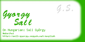 gyorgy sall business card